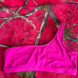 Women's Pink One-Shoulder Bikini top